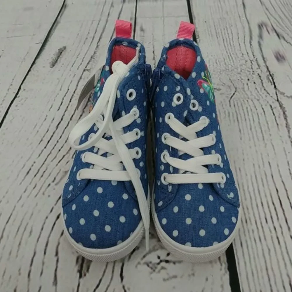 Carters Denim Blue Butterfly High Top Sneakers‎
